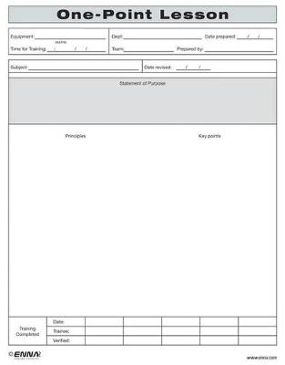 One-Point Lesson Form -  Enna