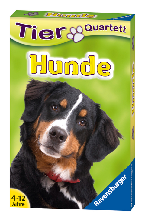 Ravensburger 20420 - Tierquartett Hunde, Klassiker für 3-6 Spieler ab 4 - 12 Jahre, 32 Hunderassen