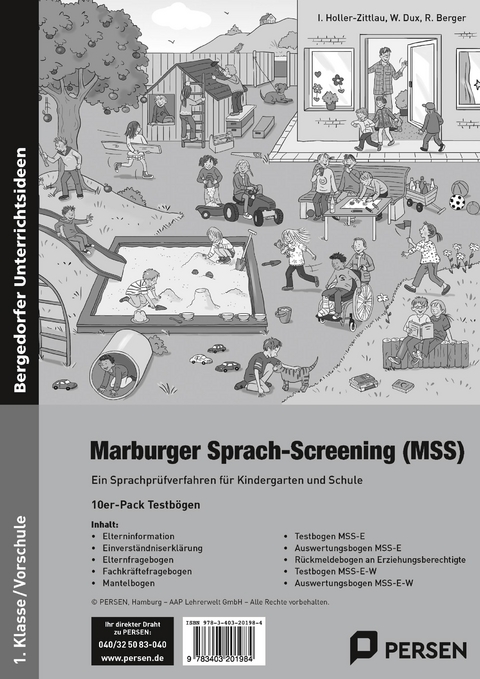 Marburger Sprach-Screening (MSS) - Testbögen-Heft - I. Holler-Zittlau, W. Dux, R. Berger