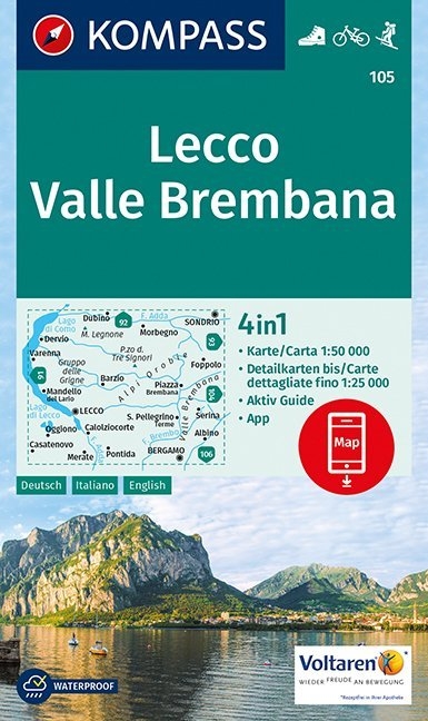 KOMPASS Wanderkarte Lecco, Valle Brembana - 