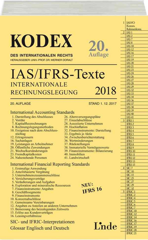 KODEX Internationale Rechnungslegung IAS/IFRS - Texte 2018 - Alfred Wagenhofer