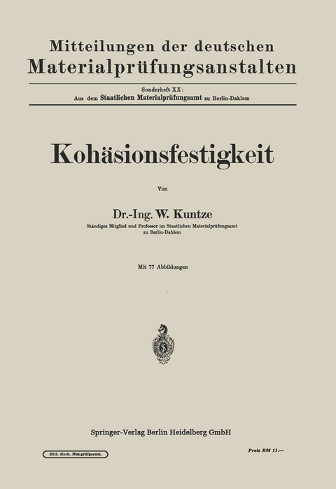 Kohäsionsfestigkeit - Na Kuntze