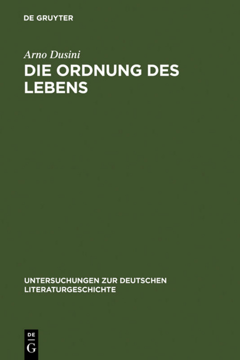 Die Ordnung des Lebens - Arno Dusini