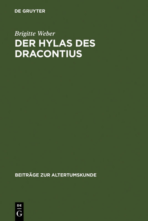 Der Hylas des Dracontius - Brigitte Weber