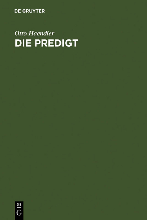 Die Predigt - Otto Haendler