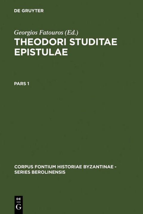 Theodori Studitae Epistulae - 