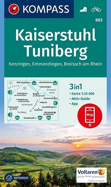 KOMPASS Wanderkarte Kaiserstuhl, Tuniberg, Kenzingen, Emmendingen, Breisach am Rhein - 