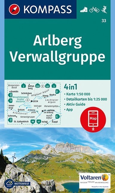 KOMPASS Wanderkarte Arlberg, Verwallgruppe - 