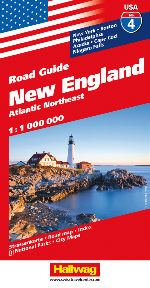 New England Strassenkarte 1:1 Mio., Road Guide Nr. 4