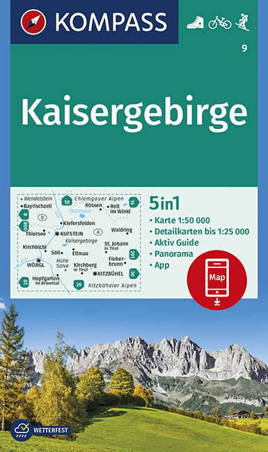 KOMPASS Wanderkarte Kaisergebirge - 