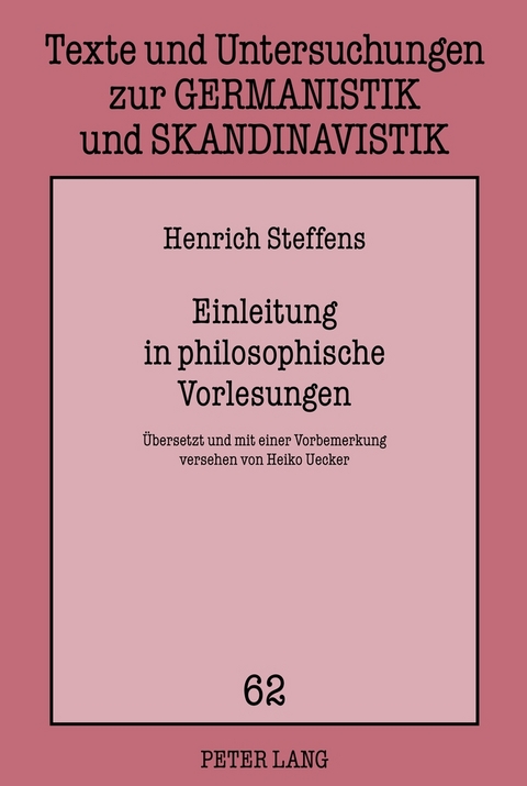 Einleitung in philosophische Vorlesungen - Henrich Steffens