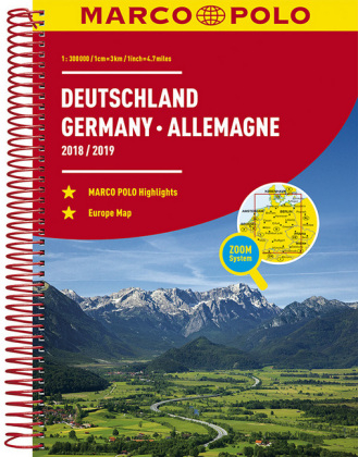 MARCO POLO Reiseatlas Deutschland 2018/2019 1:300 000, Europa 1:4 500 000