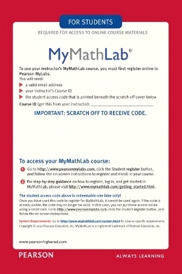 MyLab Math -- Glue-in Access Card -  Pearson Education