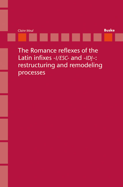 The Romance reflexes of the Latin infixes –I/ESC- and -IDI-: restructuring and remodeling processes. - Claire Meul