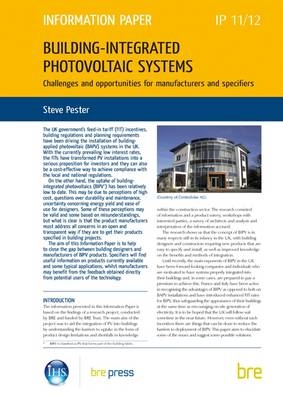 Building-integrated Photovoltaic Systems - Steve Pester,  BRE