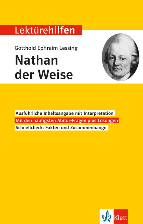 Klett Lektürehilfen Gotthold Ephraim Lessing, Nathan der Weise