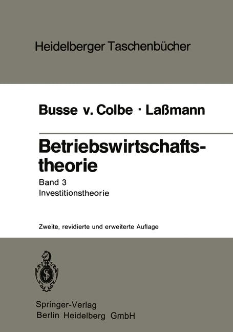 Betriebswirtschaftstheorie - Walther Busse von Colbe, Gert Laßmann