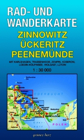 Rad- und Wanderkarte Zinnowitz, Ückeritz, Peenemünde - 