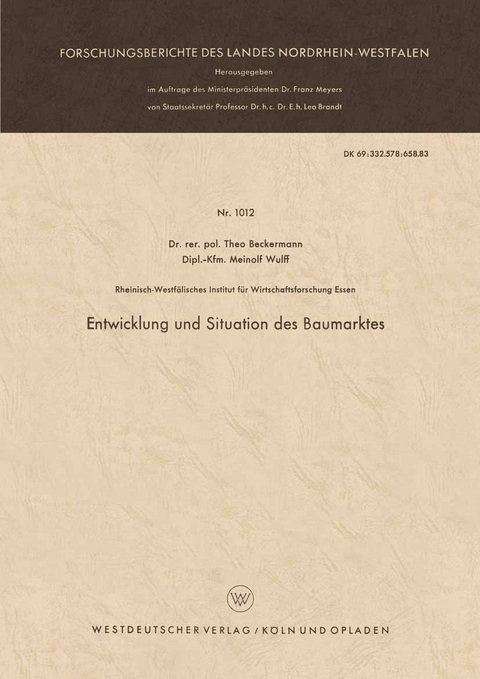 Entwicklung und Situation des Baumarktes - Theo Beckermann