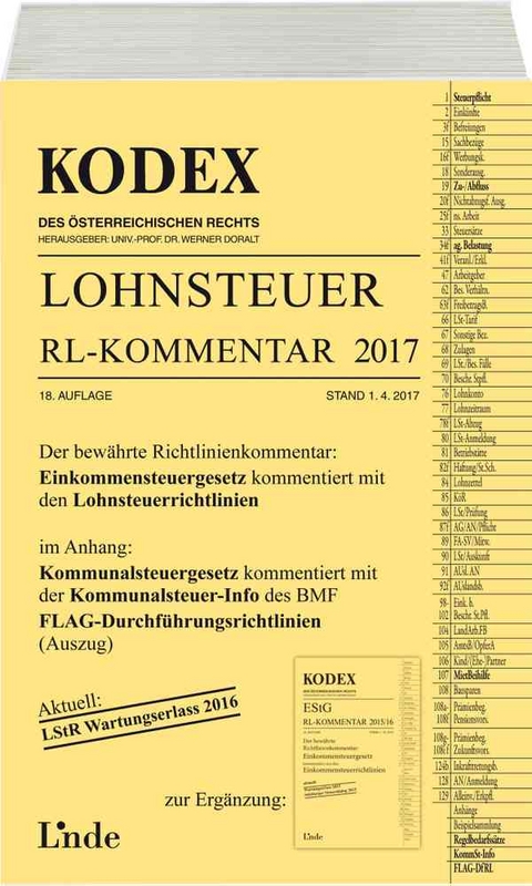 KODEX Lohnsteuer Richtlinien-Kommentar 2017 - Josef Hofbauer