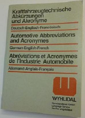 Wyhlidal Kraftfahrzeugtechnische Abkürzungen & Akronyme - Ferdinand Wyhlidal