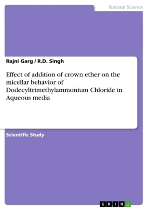 Effect of addition of crown ether on the micellar behavior of Dodecyltrimethylammonium Chloride in Aqueous media - Rajni Garg, R. D. Singh