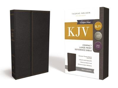 KJV, Reference Bible, Compact, Large Print, Leathersoft, Black, Red Letter, Comfort Print -  Thomas Nelson