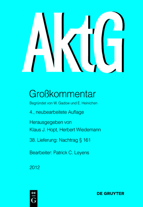 Aktiengesetz / Nachtrag § 161 - 