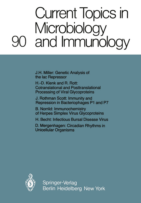 Current Topics in Microbiology and Immunology - W. Arber, S. Falkow, W. Henle, P. H. Hofschneider, J. H. Humphrey, J. Klein, P. Koldovský, H. Koprowski, O. Maaløe, F. Melchers, R. Rott, H. G. Schweiger, L. Syru?ek, P. K. Vogt