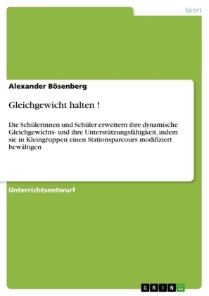 Gleichgewicht halten ! - Alexander BÃ¶senberg