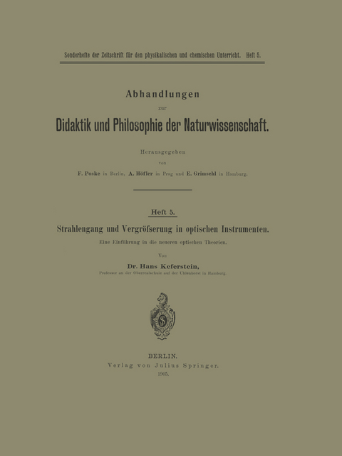 Strahlengang und Vergrößerung in optischen Instrumenten - NA Keferstein