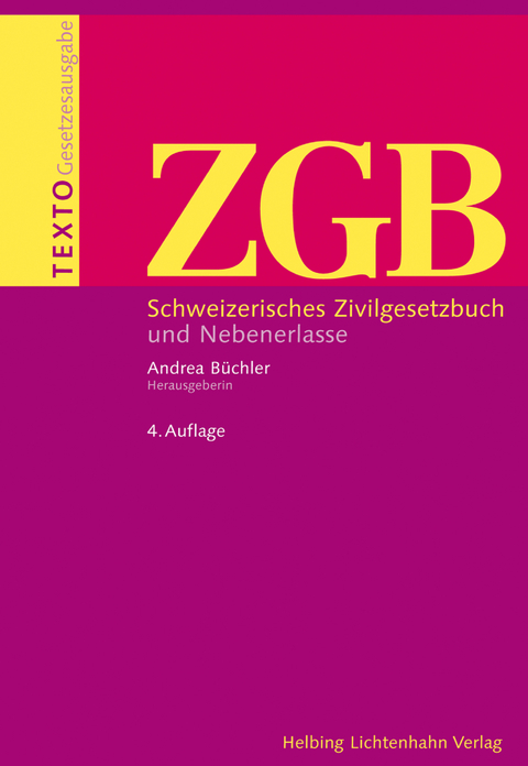 Texto ZGB - Thomas Bauer, Stephen V. Berti, Balthasar Bessenich, Margrith Bigler-Eggenberger, René Bösch, Peter Breitschmid, Eduard Brogli, Christoph Brunner, Rolando Forni, Thomas Geiser, Harold Grüninger, Josef Hofstetter, Claire Huguenin, Bruno Huwiler, Peter R. Isler, David Jenny, Martin Karrer, Andreas Kley, Hermann Laim, Urs Lehmann, Michel Mooser, Roland M. Müller, Caterina Nägeli, Etienne Petitpierre, Giorgio Piatti, Corrado Rampini, Ruth Reusser, Heinz Rey, Peter Ruf, Peter Carl Schaufelberger, Jürg Schmid, Hermann Schulin, Ivo Schwander, Daniel Staehelin, Emil W. Stark, Markus Vischer, Nedim Peter Vogt, Jürg Wichtermann, Wolfgang Wiegand, Kurt Wissmann, Martina Wittibschlager