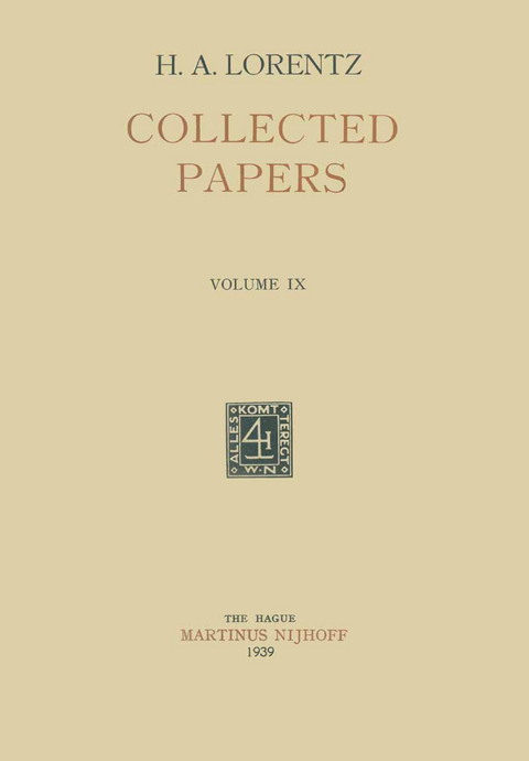 Collected Papers - H. A. Lorentz