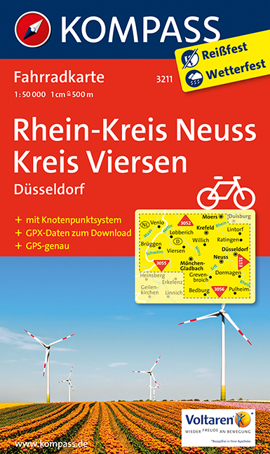 KOMPASS Fahrradkarte Rhein-Kreis Neuss - Kreis Viersen - 