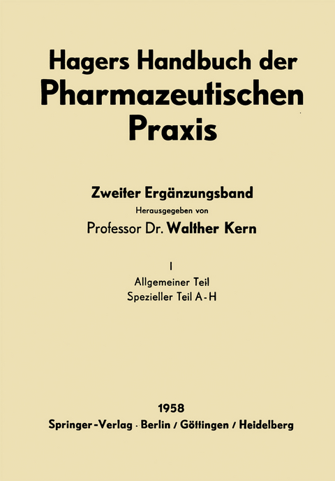 Hagers Handbuch der Pharmazeutischen Praxis - 