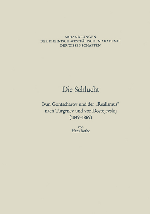 Die Schlucht - Hans Rothe