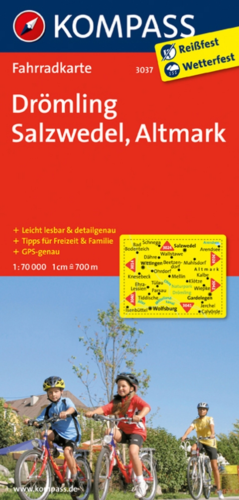 KOMPASS Fahrradkarte 3037 Drömling - Salzwedel - Altmark 1:70.000