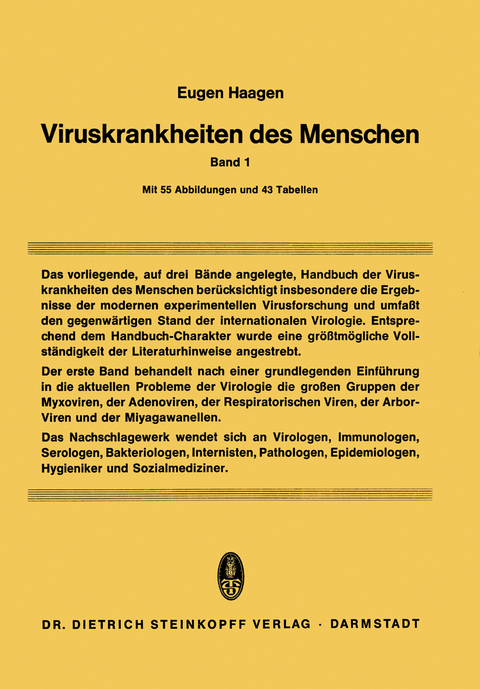 Viruskrankheiten des Menschen - Eugen Haagen