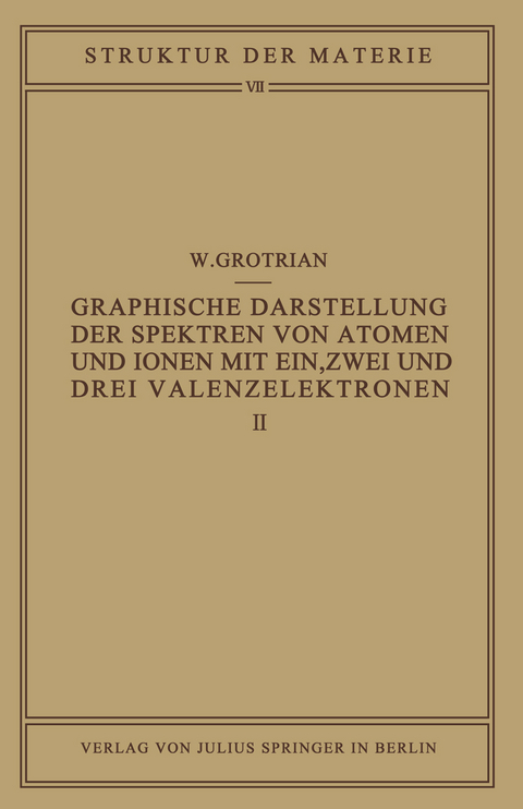 Graphische Darstellung der Spektren von Atomen und Ionen mit ein, zwei und drei Valenzelektronen - W. Grotrian