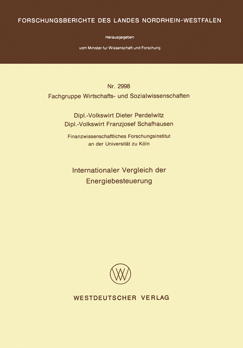 Internationaler Vergleich der Energiebesteuerung - Dieter Perdelwitz