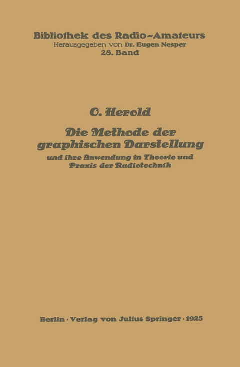 Die Methode der graphischen Darstellung und ihre Anwendung in Theorie und Praxis der Radiotechnik - O. Herold