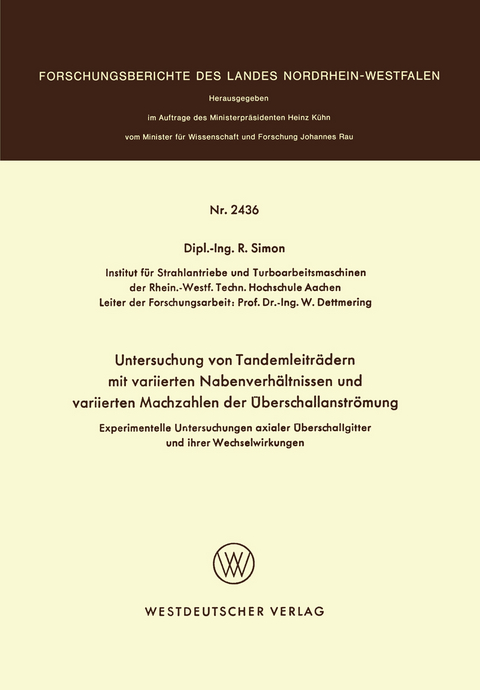 Experimentelle Untersuchungen axialer Überschallgitter und ihrer Wechselwirkungen - R. Simon