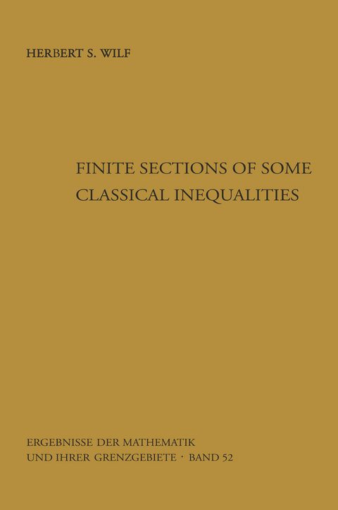 Finite Sections of Some Classical Inequalities - Herbert S. Wilf