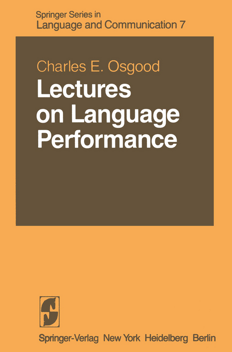 Lectures on Language Performance - C.E. Osgood