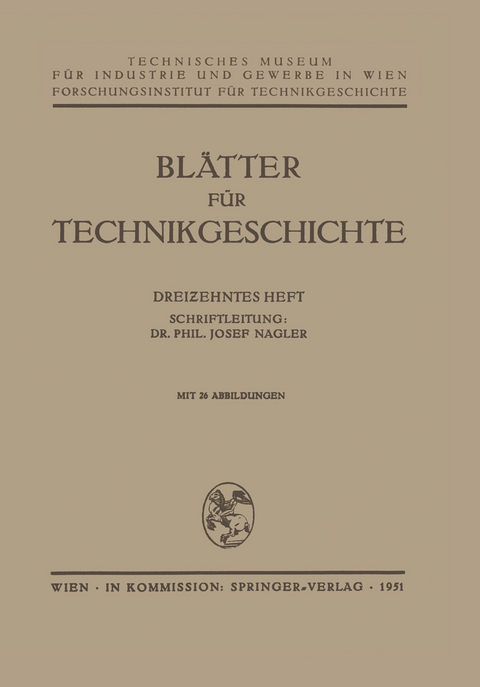 Blätter für Technikgeschichte - Josef Nagler