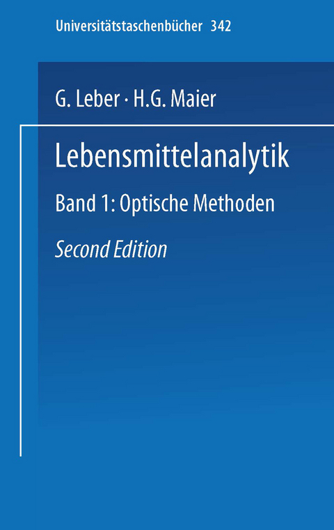 Lebensmittelanalytik - H.G. Maier