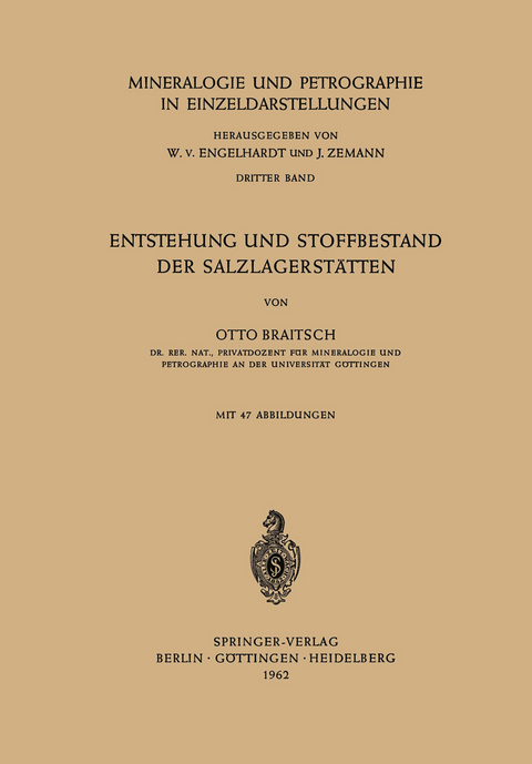 Entstehung und Stoffbestand der Salzlagerstätten - Otto Braitsch