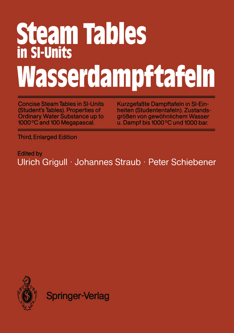 Steam Tables in SI-Units / Wasserdampftafeln - 