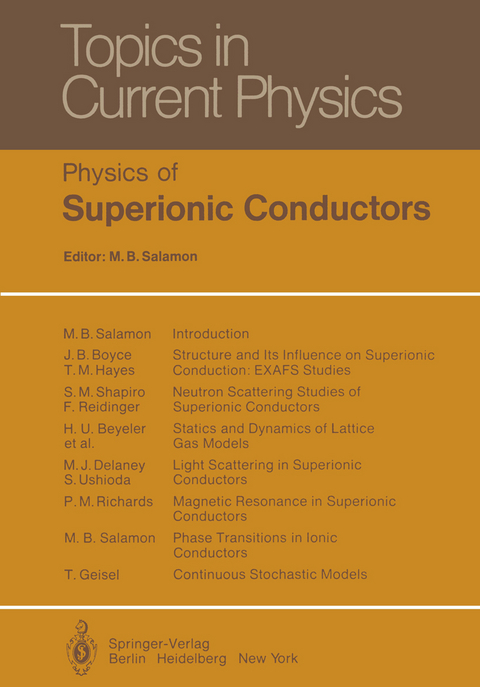 Physics of Superionic Conductors - 