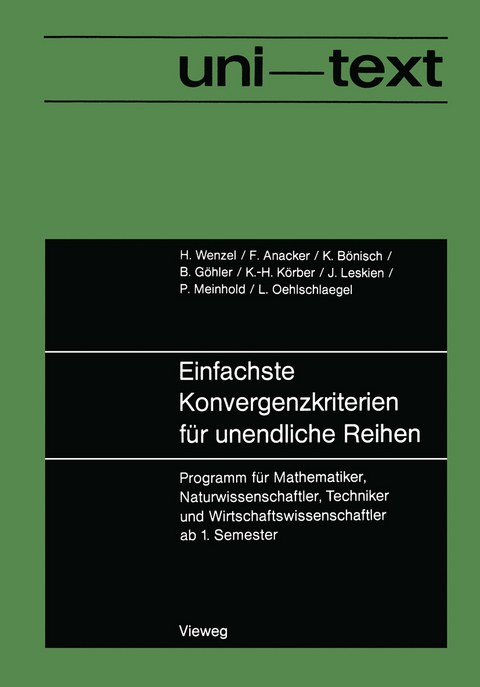 Einfachste Konvergenzkriterien für unendliche Reihen - 